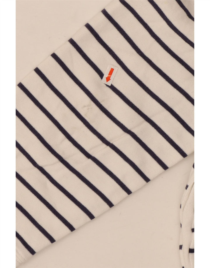 Женский свитер с воротником на молнии UK 14, большой белый полосатый джемпер CREW CLOTHING