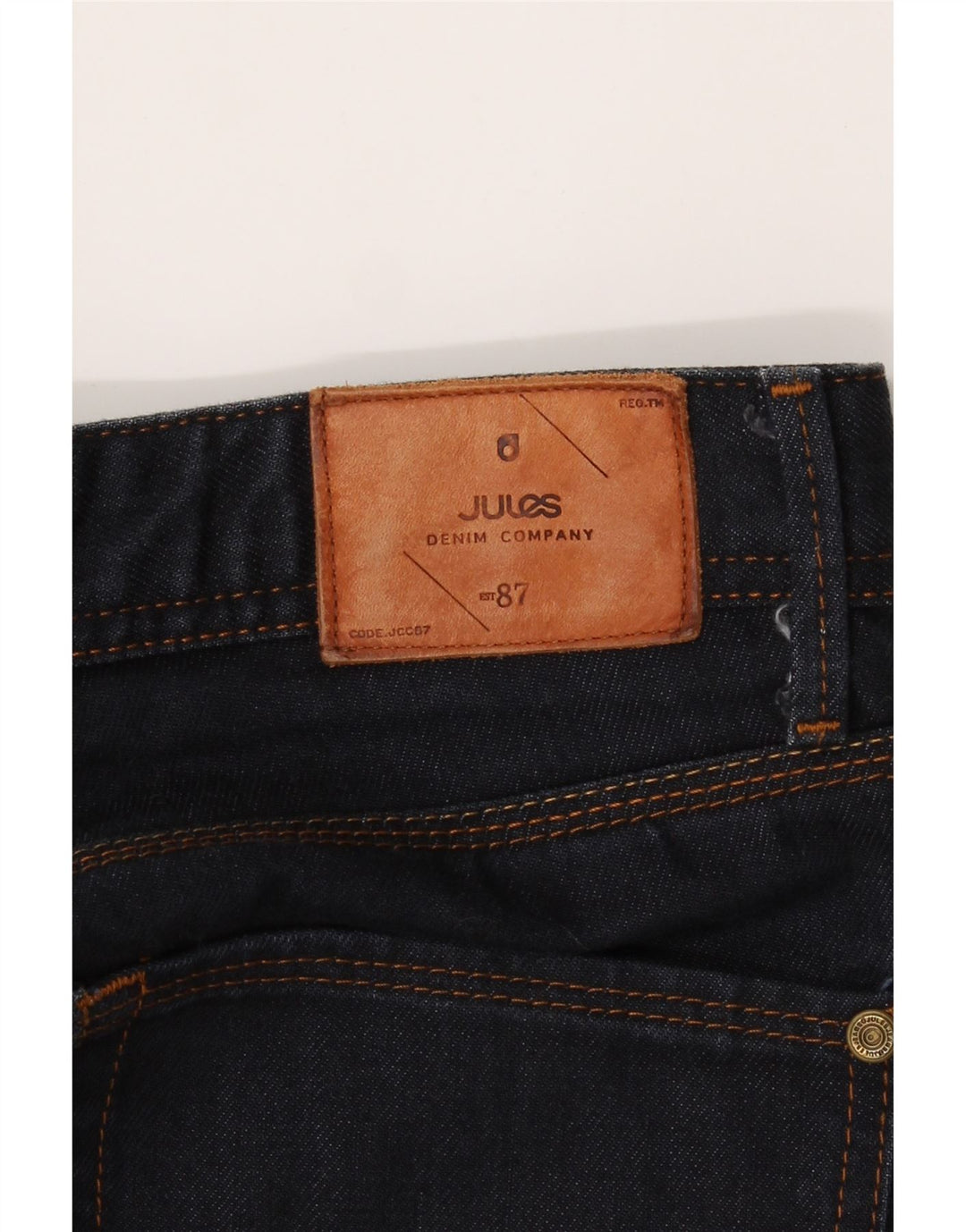 JULES Womens Straight Jeans W26 L30 Navy Blue Cotton Vintage Jules and Second-Hand Jules from Messina Hembry 