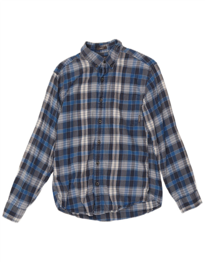 Мужская фланелевая рубашка классического кроя Eddie Bauer, маленькая синяя хлопковая клетка в клетку