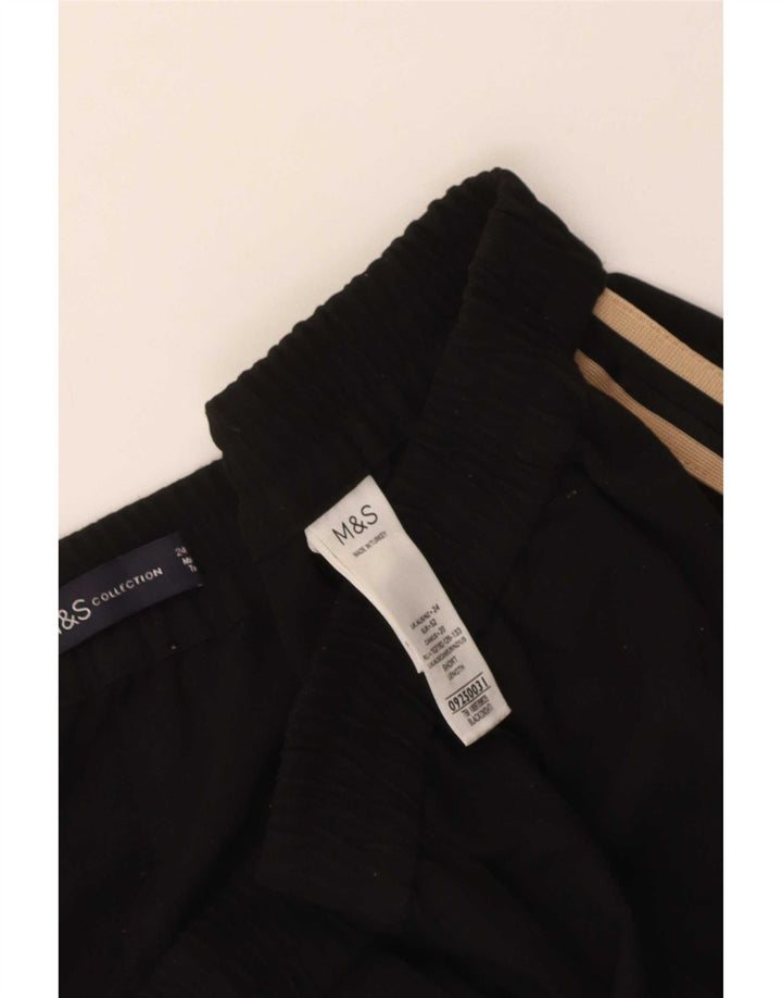 Женские укороченные спортивные брюки Marks & Spencer UK 24 4XL, черный полиэстер