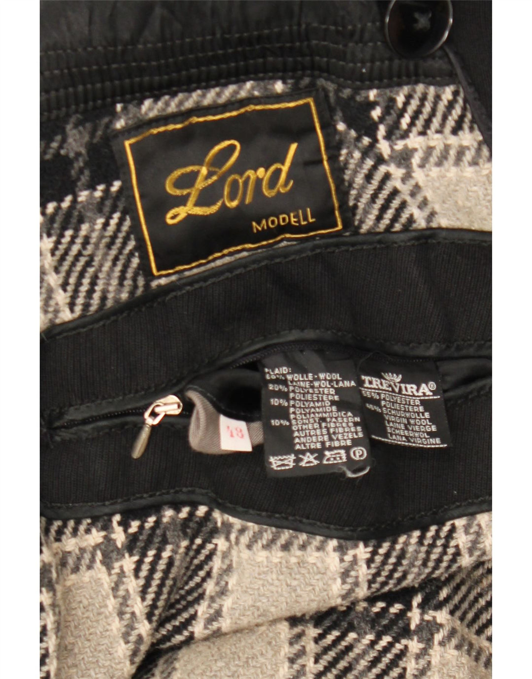 LORD Мужской Тренч IT 48 Средний Черный Шерсть