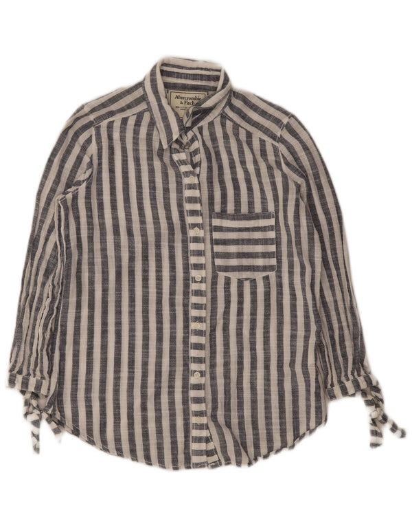 Женская рубашка с рукавом 3/4 Abercrombie & Fitch UK 6 XS Темно-синяя в полоску