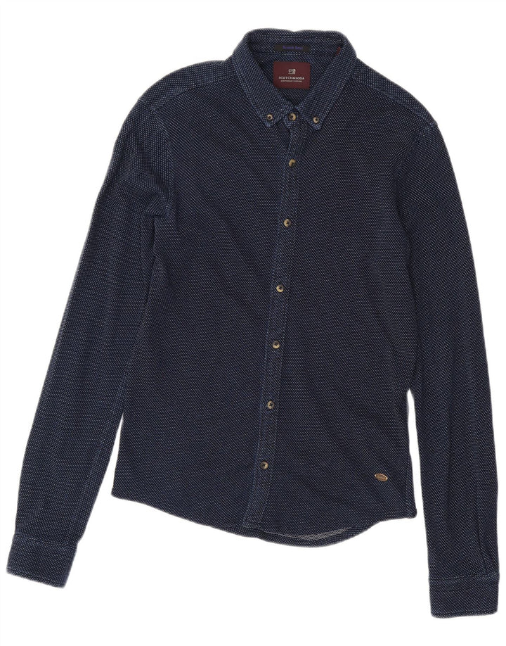Мужская рубашка Scotch & Soda, средний темно-синий пятнистый хлопок