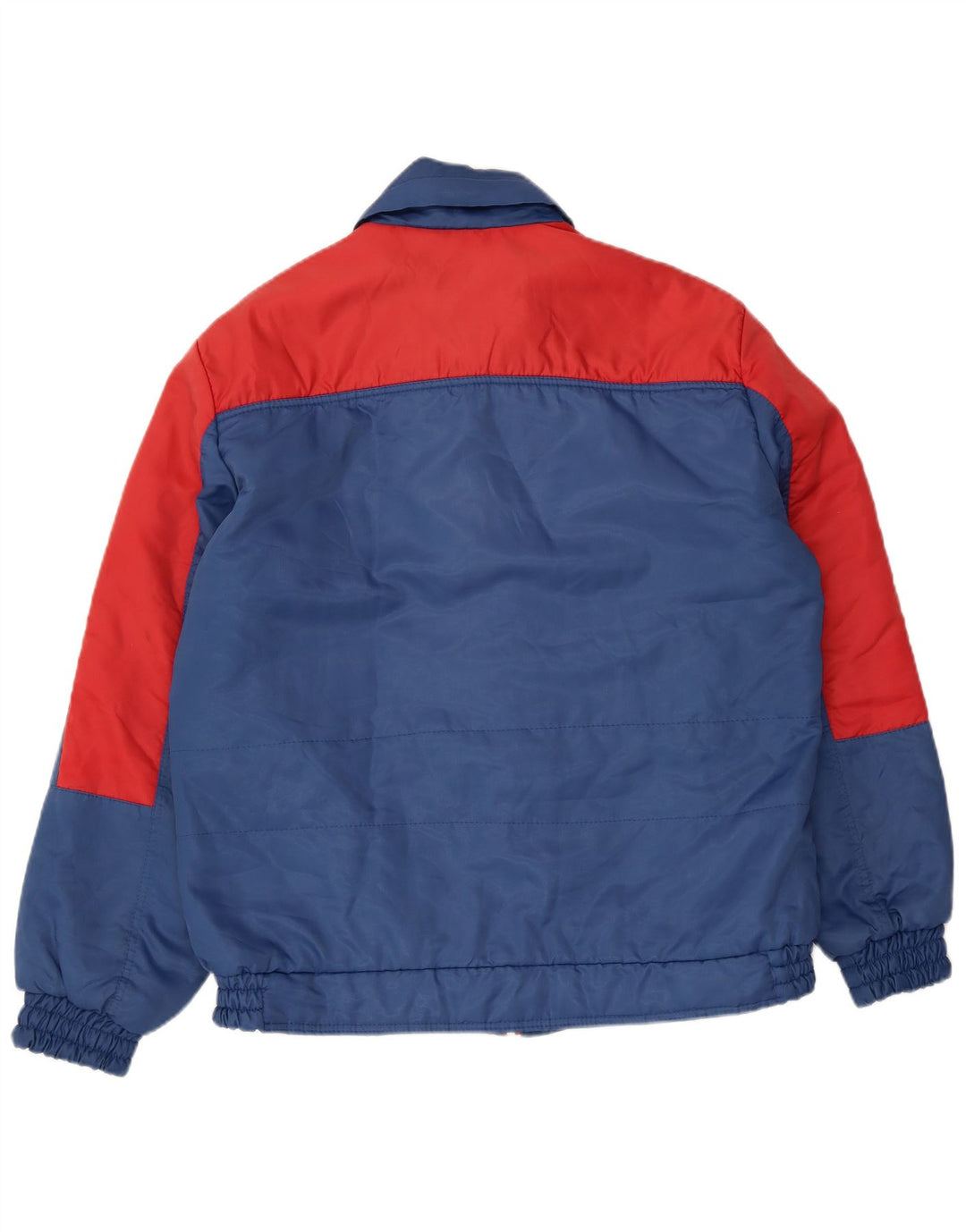 Винтажная мужская стеганая куртка IT 52 XL синяя из полиэстера с цветными блоками