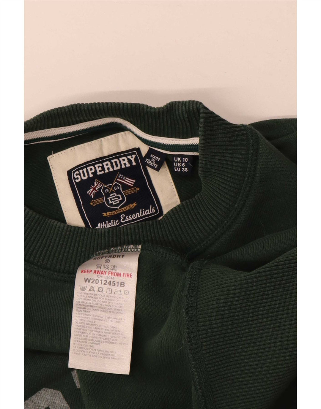 Женский джемпер большого размера с рисунком Superdry UK 10, маленький зеленый