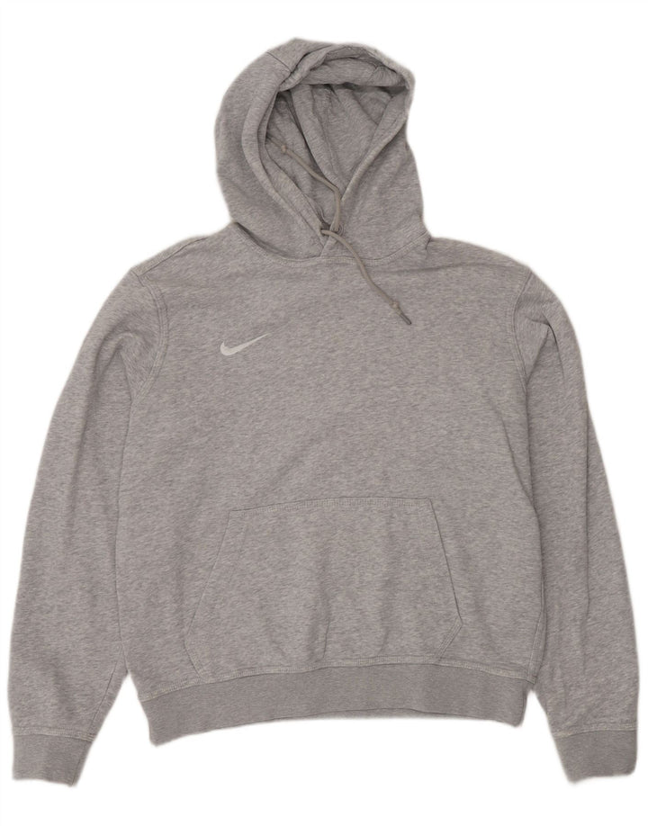 Мужской джемпер с капюшоном Nike среднего серого цвета, хлопок с крапинками