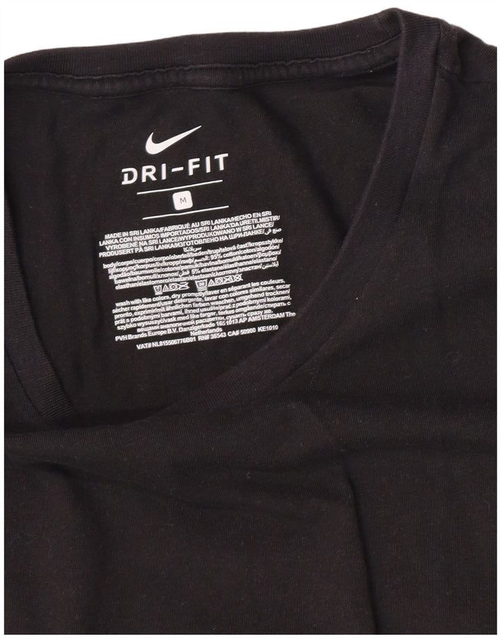 Мужская футболка Nike Dri Fit из хлопка среднего размера, черная