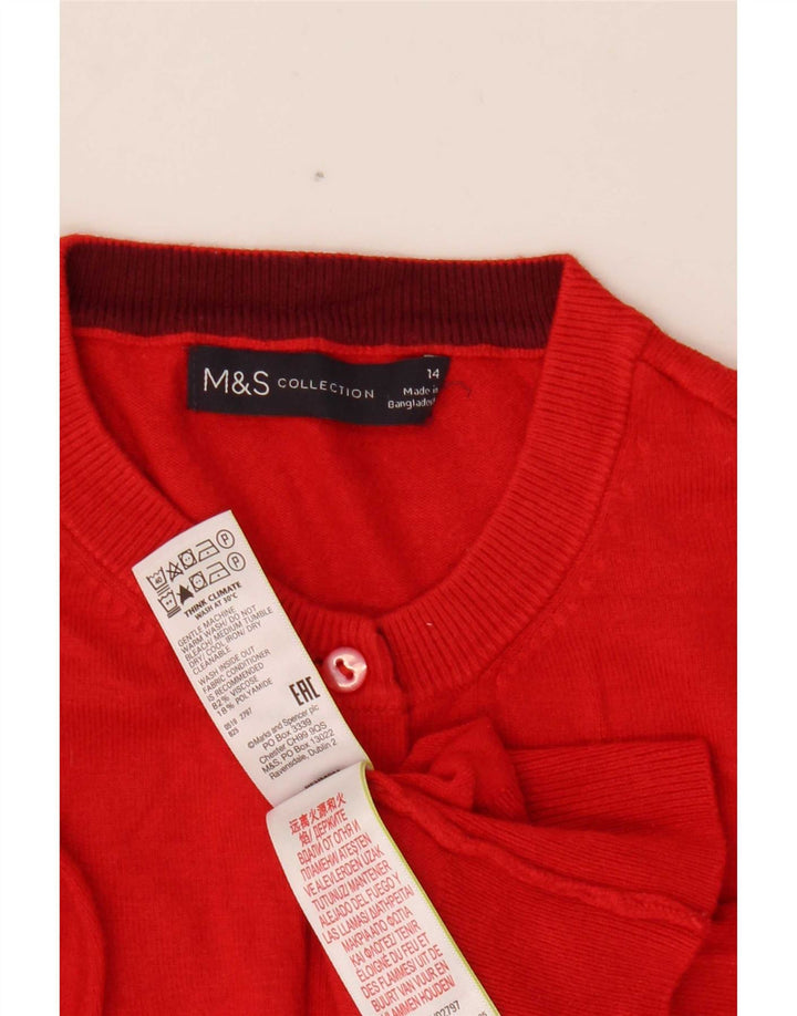 Женский укороченный кардиган Marks & Spencer UK 14, средний красный вискоза