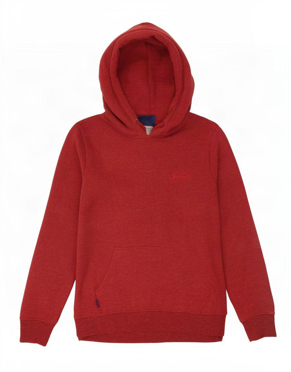 Женский джемпер с капюшоном Superdry UK 12, средний бордовый, хлопок