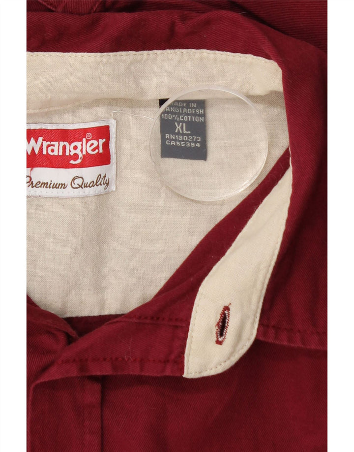 Мужская рубашка Wrangler XL бордовый хлопок