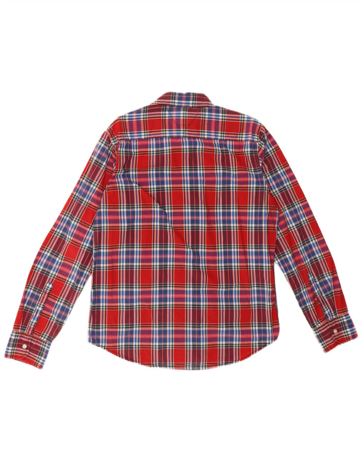 Мужская рубашка Tommy Hilfiger в крупную красную клетку из хлопка
