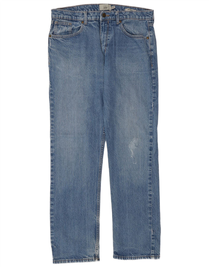 Мужские прямые джинсы Marks & Spencer W34 L31 синие, хлопок
