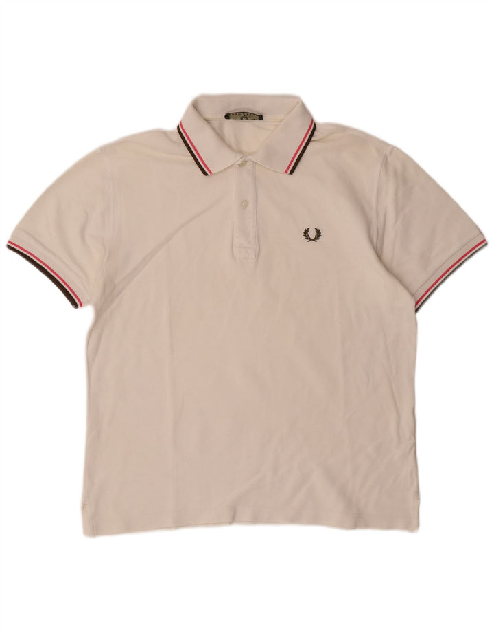 Мужская рубашка-поло Fred Perry среднего белого цвета