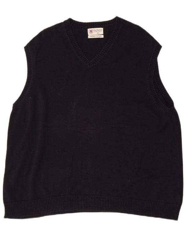Marks & Spencer Mens Blue Harbour Vest Tank Top 2XL Navy Blue Cotton