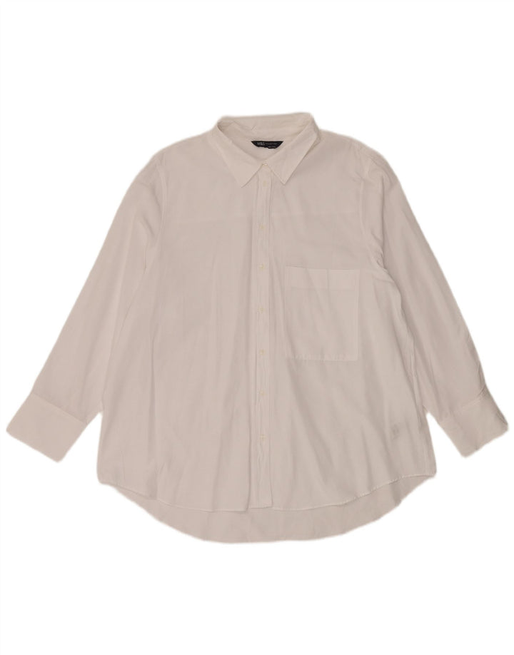 Женская рубашка оверсайз Marks & Spencer UK 18 XL, белый хлопок
