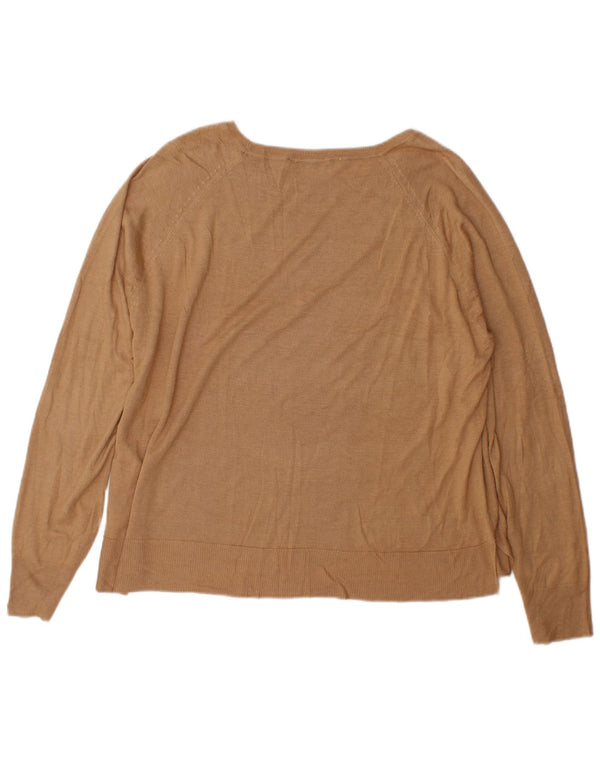 Женский свитер с вырезом «лодочка» Zara UK 18 XL Коричневый вискоза