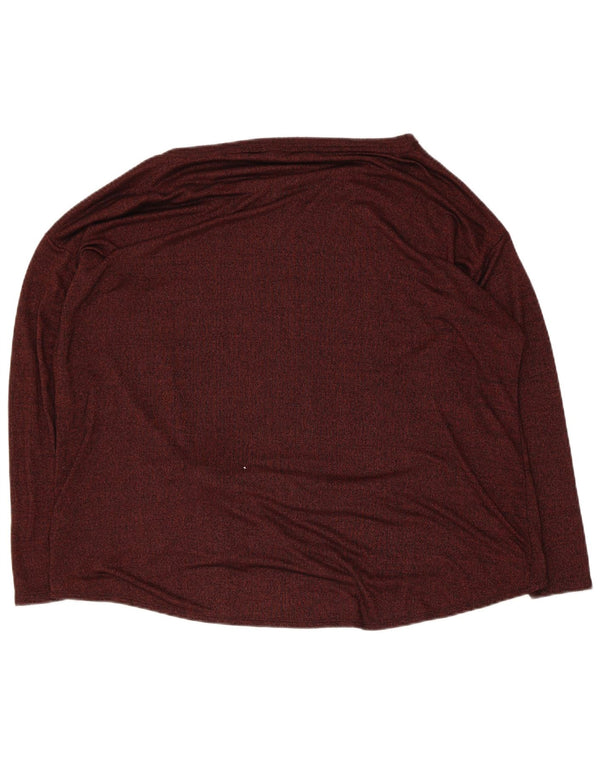 Женский топ с длинным рукавом Marks & Spencer UK 24 4XL бордовый вискоза