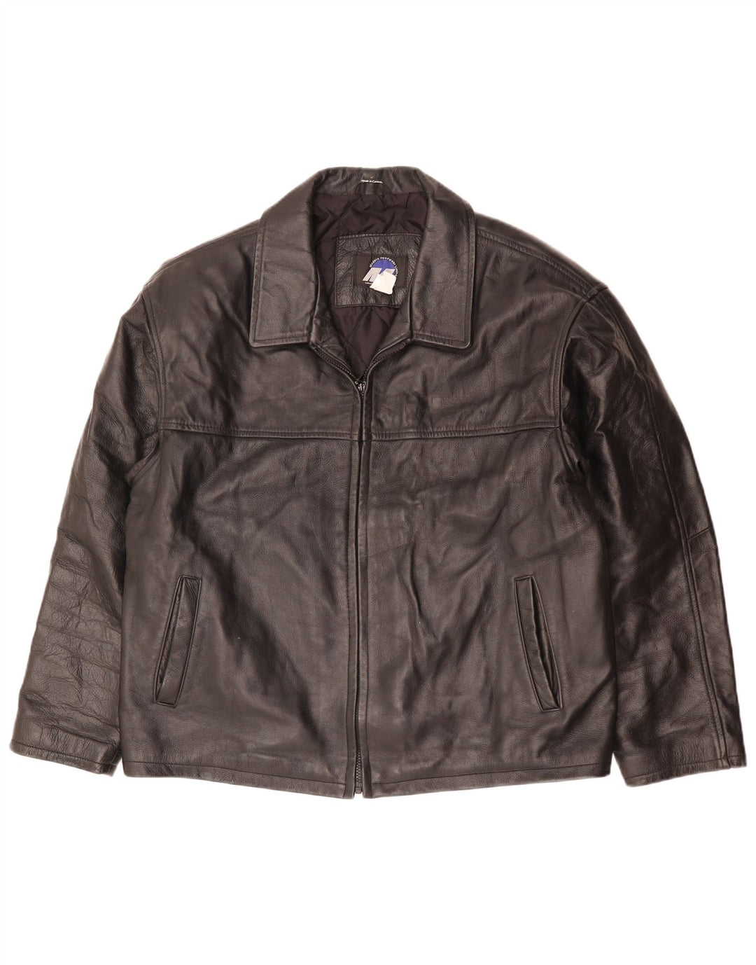 Винтажная мужская кожаная куртка UK 42 XL, черная кожа