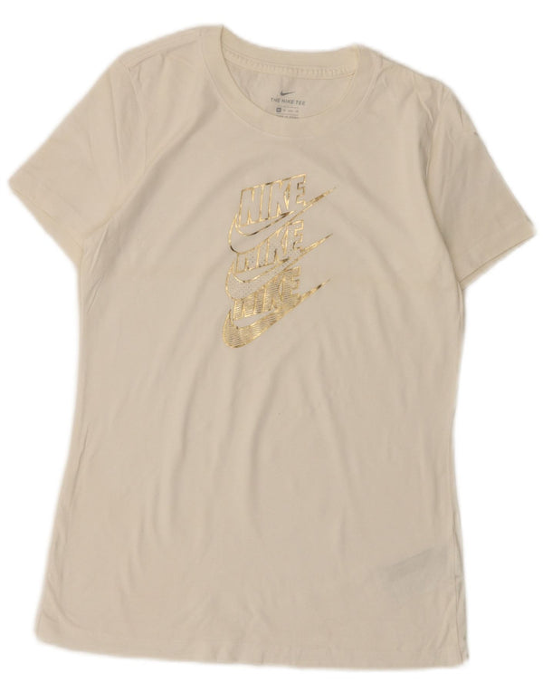 Женская футболка с рисунком Nike Top UK 6 XS, белый хлопок