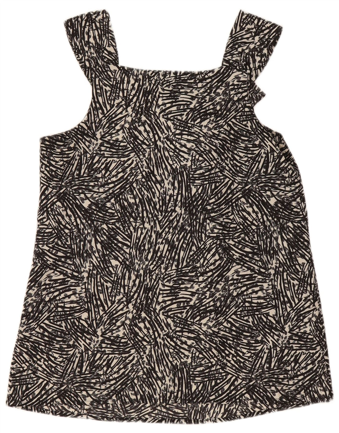 MOSSIMO Женская блузка без рукавов с абстрактным узором, топ UK 6 XS, черный