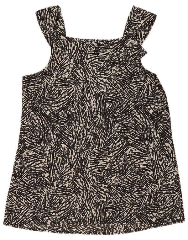 MOSSIMO Женская блузка без рукавов с абстрактным узором, топ UK 6 XS, черный