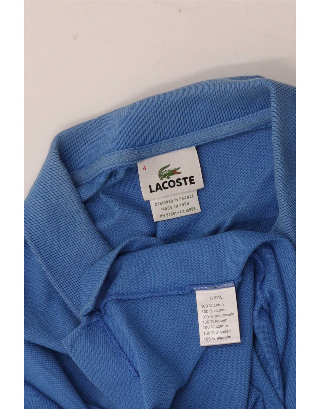 Мужская рубашка-поло Lacoste, размер 4, средний синий хлопок, размер 4