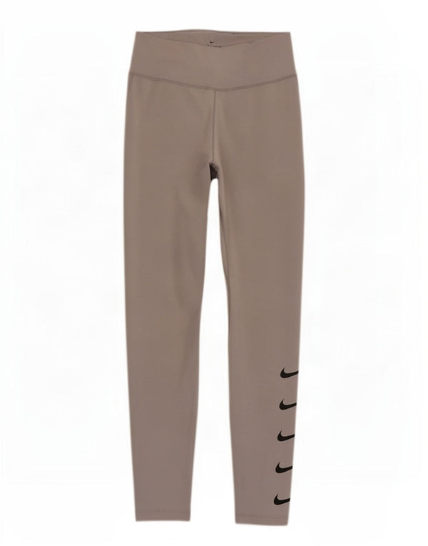 Женские леггинсы с рисунком Nike Dri Fit UK 12, средний серый полиэстер