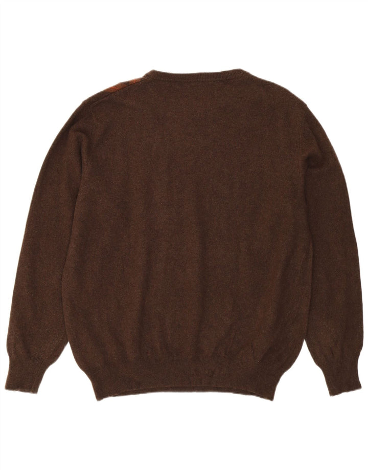 Мужской джемпер с вырезом лодочкой Pierre Cardin IT 56 2XL Коричневый Argyle/Diamond