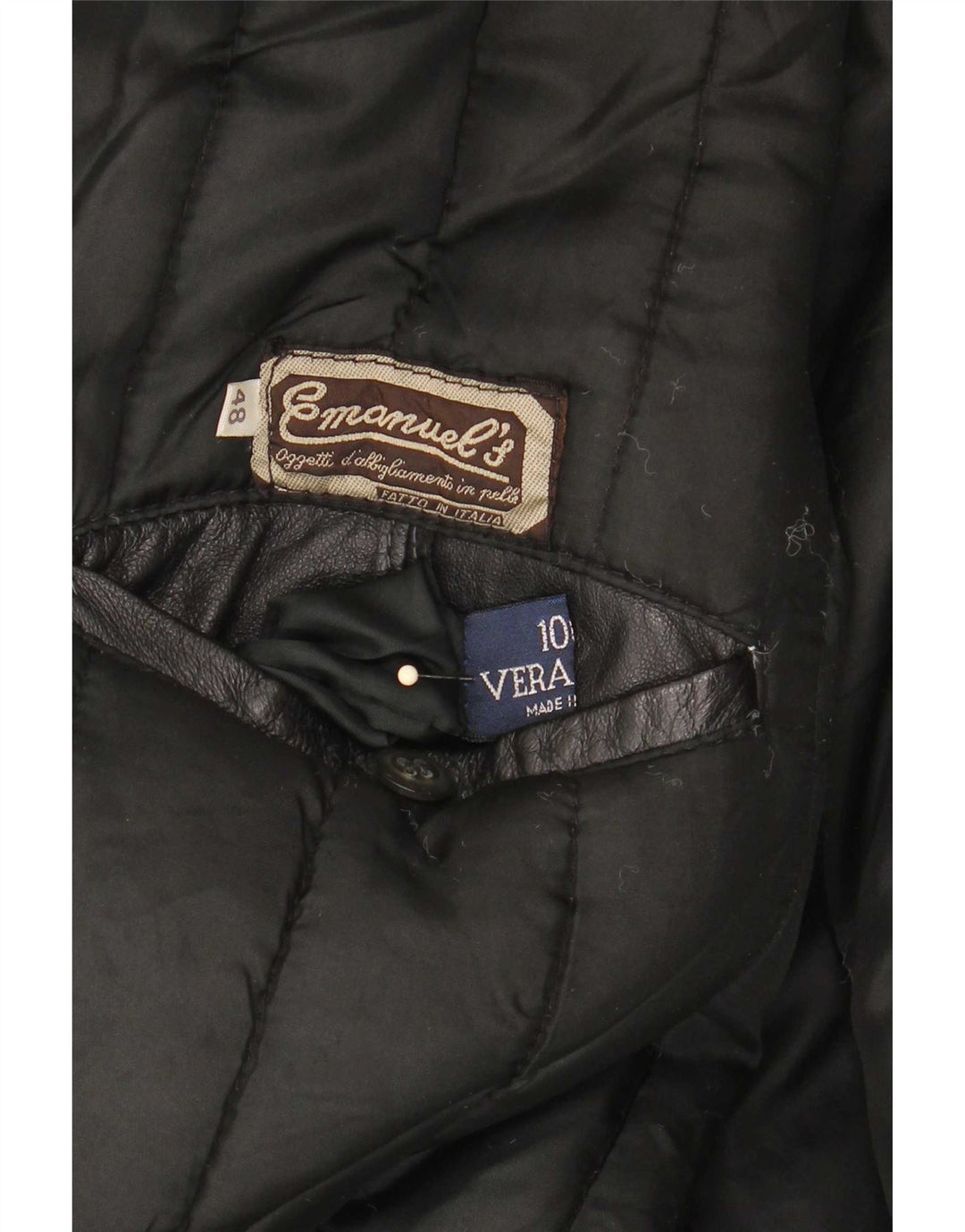 Винтажная мужская кожаная куртка IT 48 Medium Black