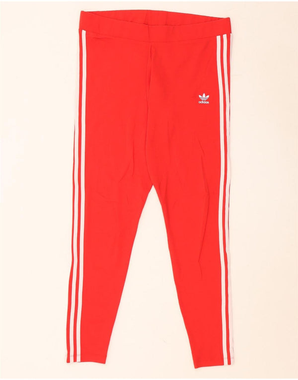 Женские леггинсы ADIDAS UK 22 2XL, красные хлопковые