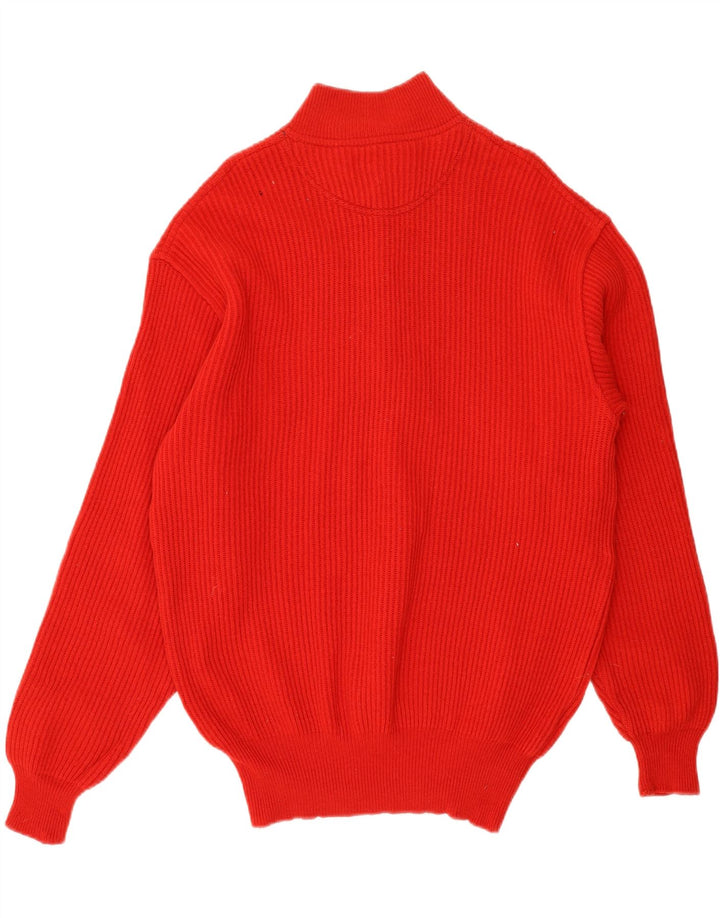 JC DE CASTELBAJAC Mens Iceberg Button Neck Jumper Sweater Large Red Wool Vintage JC De Castelbajac and Second-Hand JC De Castelbajac from Messina Hembry 