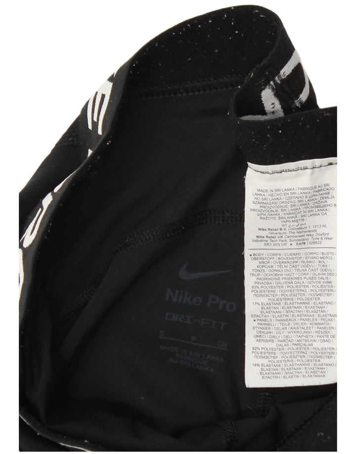 Женские леггинсы с рисунком Nike Dri Fit UK 10, маленькие черные, полиэстер