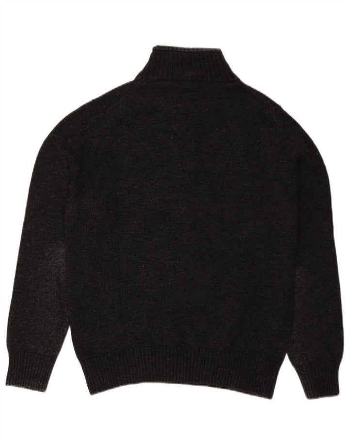 Мужской джемпер с воротником на молнии Trussardi Jeans, маленький серый шерстяной свитер