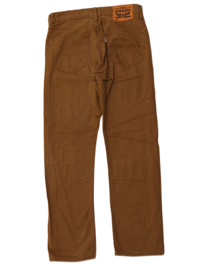 Мужские прямые повседневные брюки LEVI'S 505 W29 L30 коричневые, хлопок