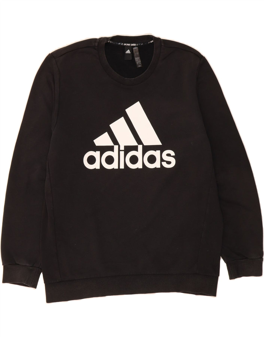 ADIDAS Mens Graphic Sweatshirt Jumper Large Black Cotton Vintage Adidas and Second-Hand Adidas from Messina Hembry 