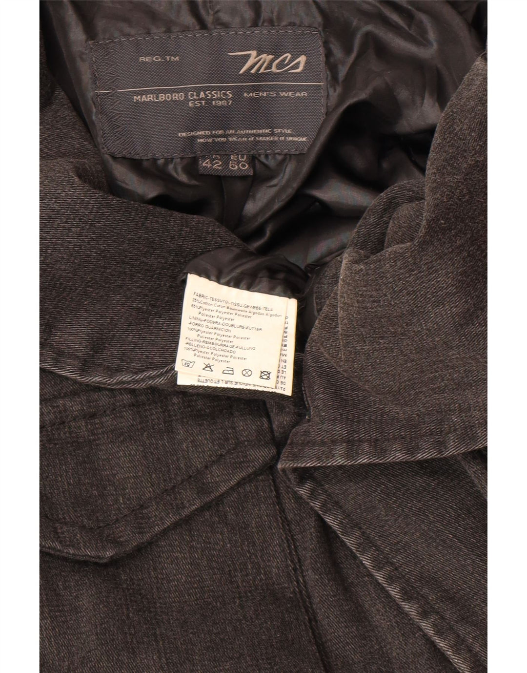 Мужская универсальная куртка Marlboro Classics EU 50, большая, черная, хлопковая