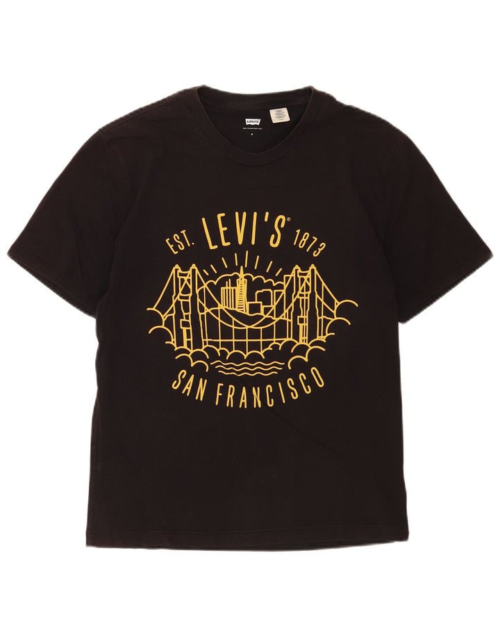 Мужская футболка с рисунком Levi's San Francisco, маленькая черная