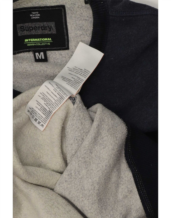 Мужской свитшот с графическим рисунком Superdry, средний темно-синий, хлопок с цветными блоками