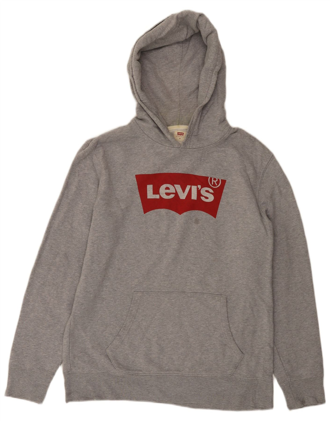Мужской джемпер с капюшоном Levi's с рисунком, средний серый хлопок с крапинками