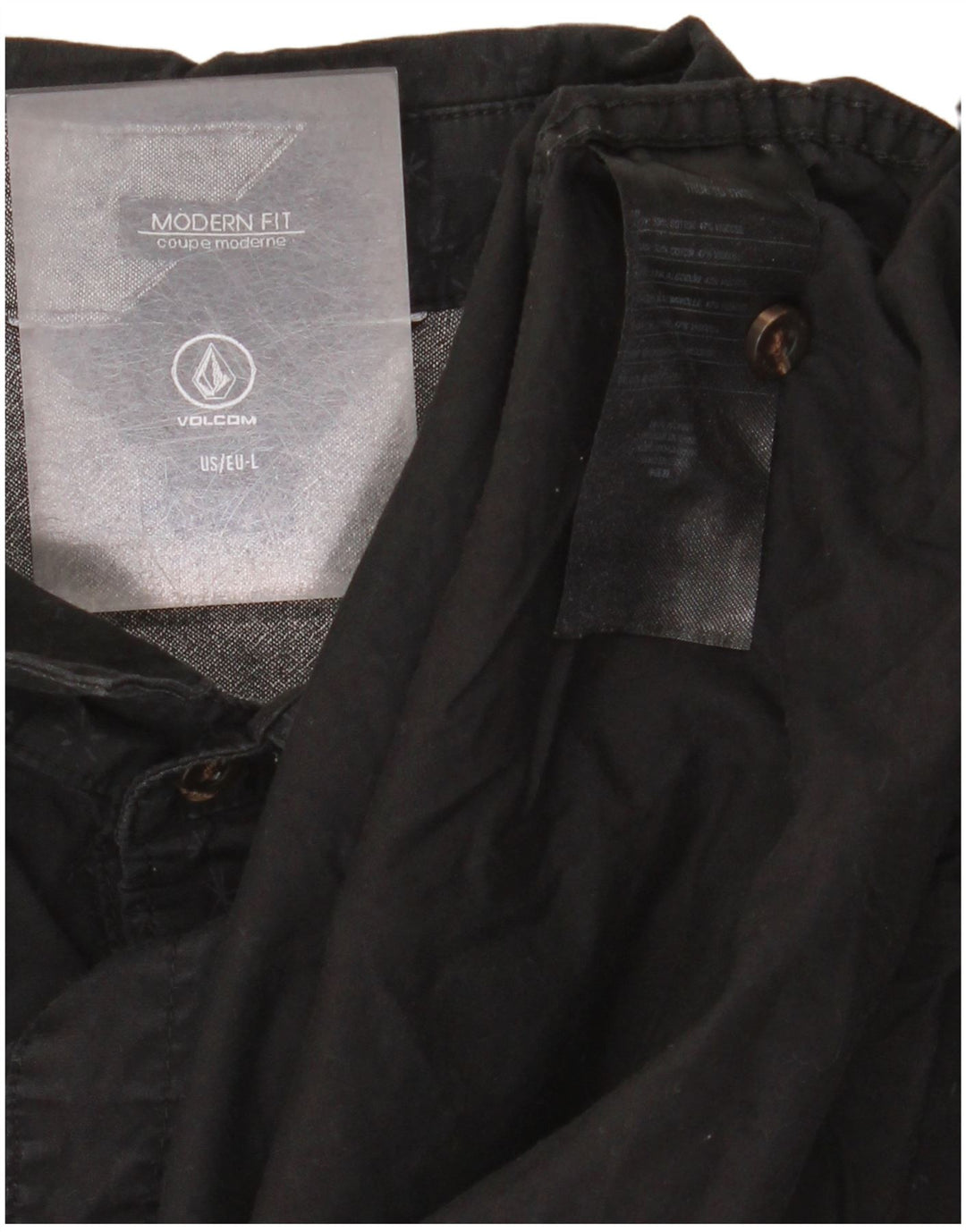 Мужская рубашка современного кроя Volcom, большая черная пятнистая хлопковая рубашка