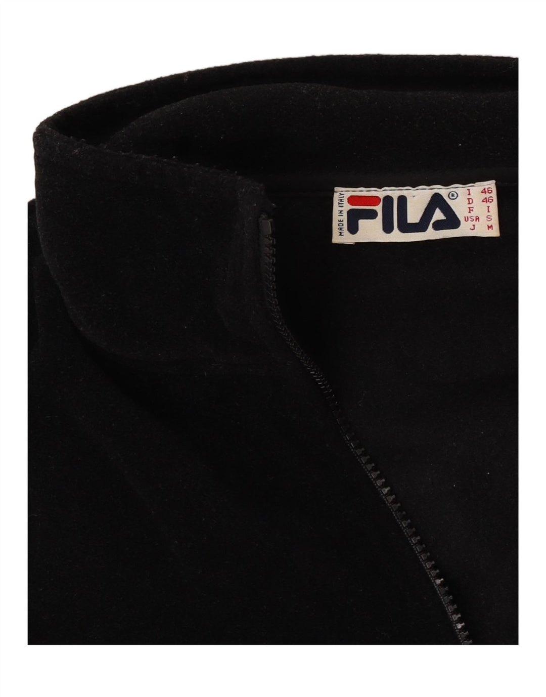 Fila Мужской флисовый джемпер с воротником на молнии IT 46 маленький черный