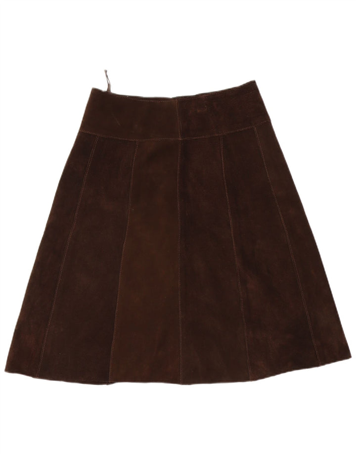 Винтажная женская замшевая юбка с высокой талией IT 46, большая W28, коричневая