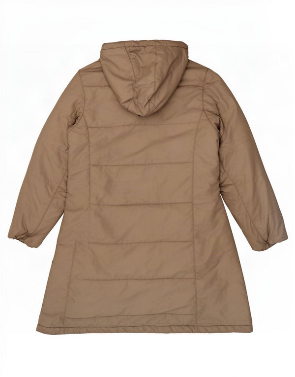 Женское стеганое пальто с капюшоном Jack Wolfskin UK 12/14, средний бежевый полиэстер