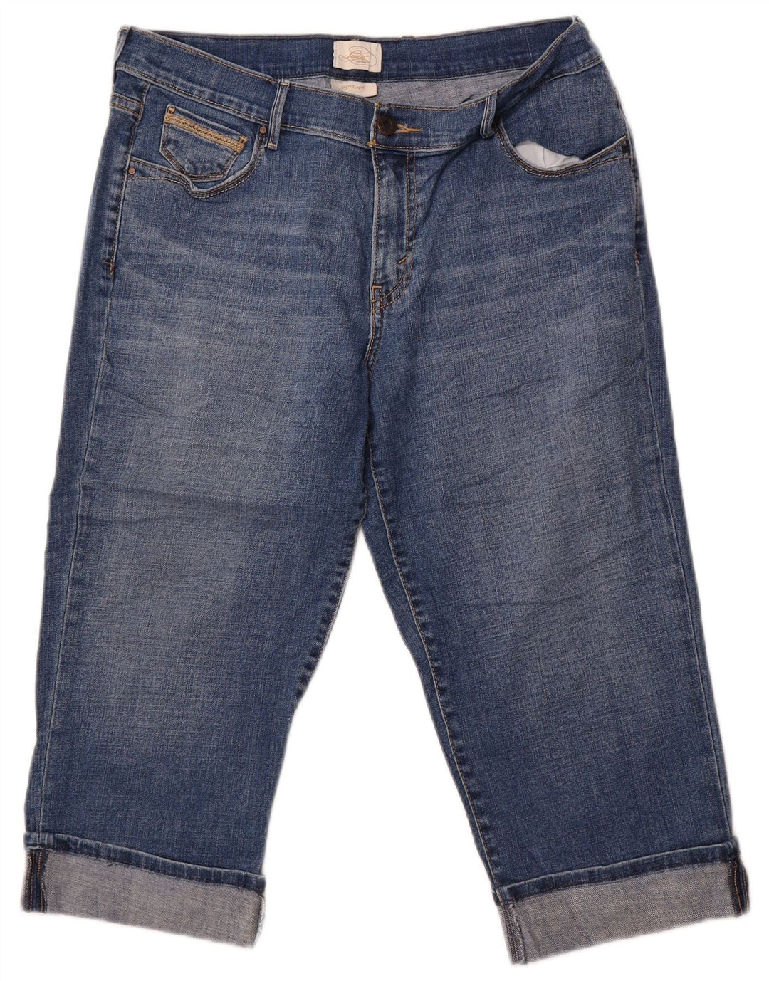 Женские джинсы-капри Levi's 515 США 12, большие размеры W34 L18, синие, хлопок