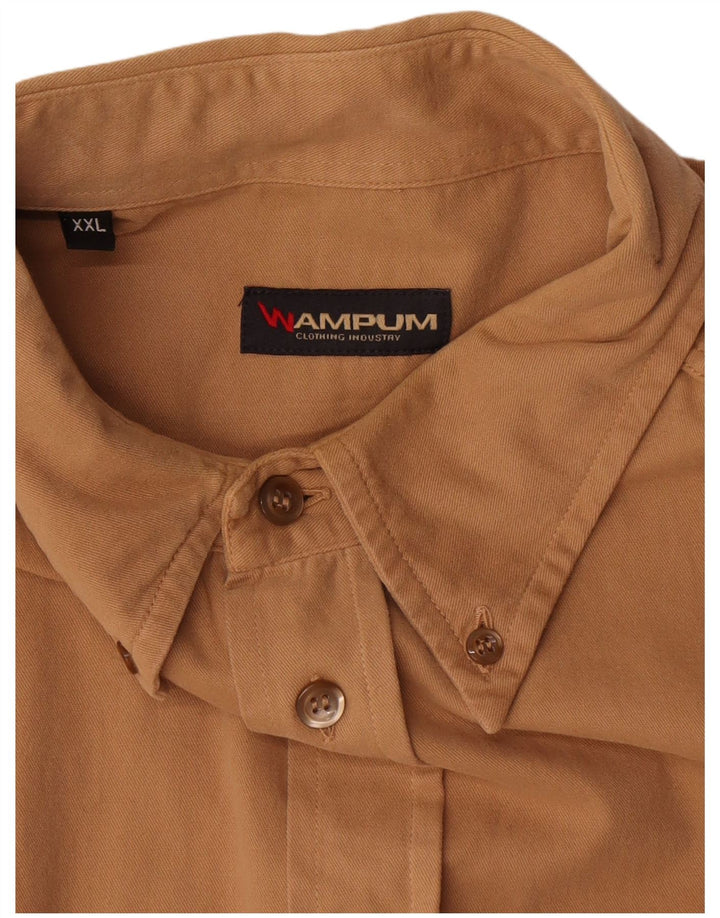 Мужская рубашка Вампум 2XL Коричневая Хлопок