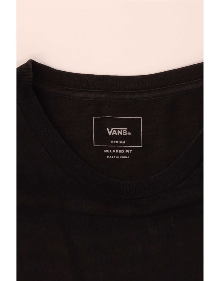 Мужская футболка свободного кроя Vans, черный хлопок среднего размера