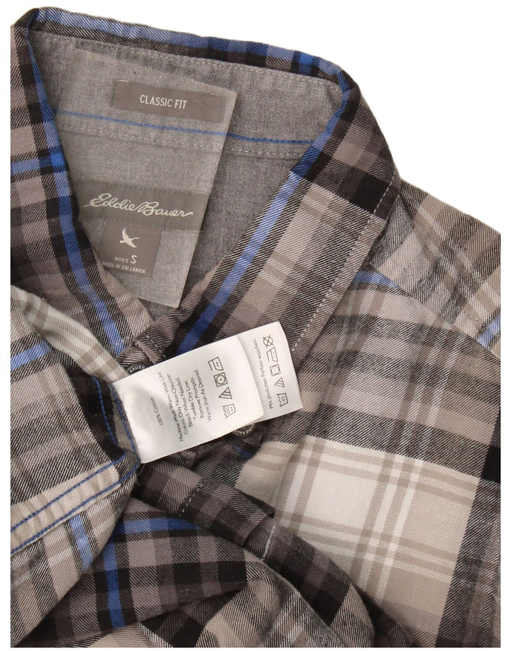 Мужская фланелевая рубашка классического кроя Eddie Bauer, маленькая серая клетка, хлопок
