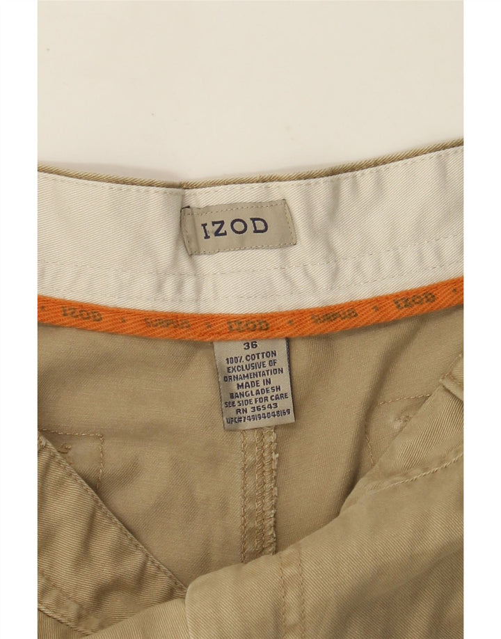 IZOD Мужские шорты-карго W36, большие, бежевые, хлопок