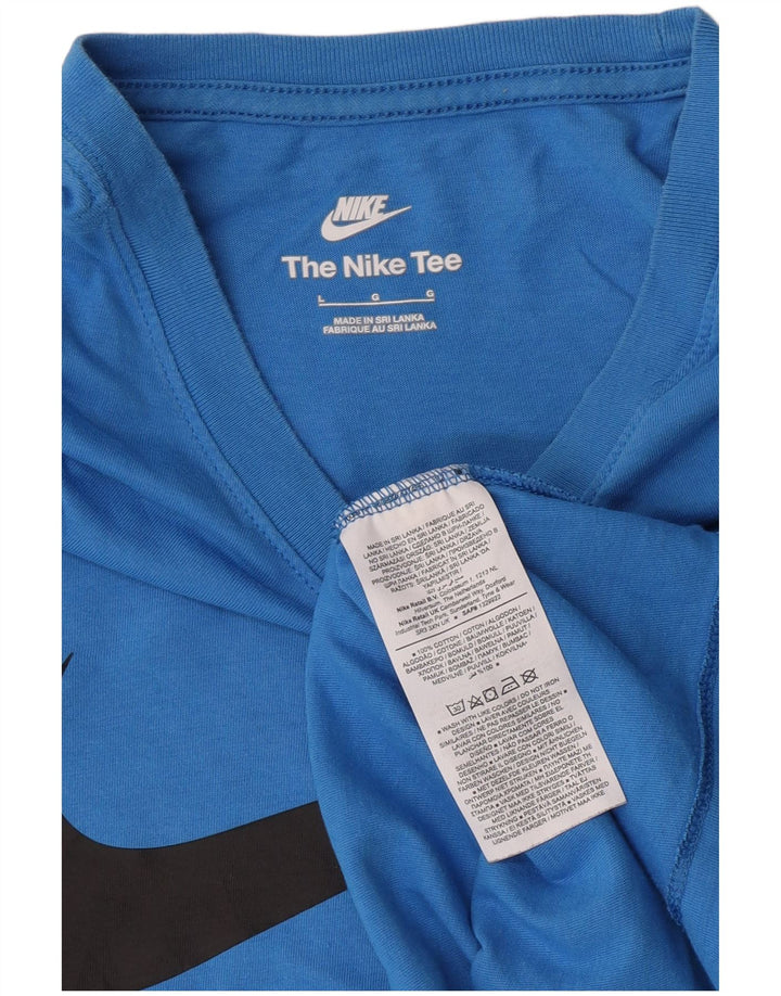 Мужская футболка с рисунком Nike, большой синий хлопок