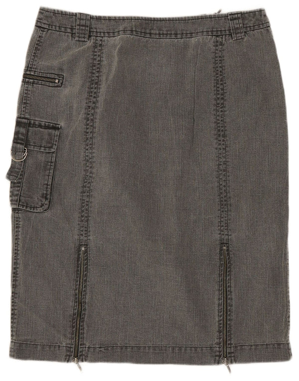 Женская джинсовая юбка-карго Laura Ashley UK 10, маленькая W28, серый хлопок